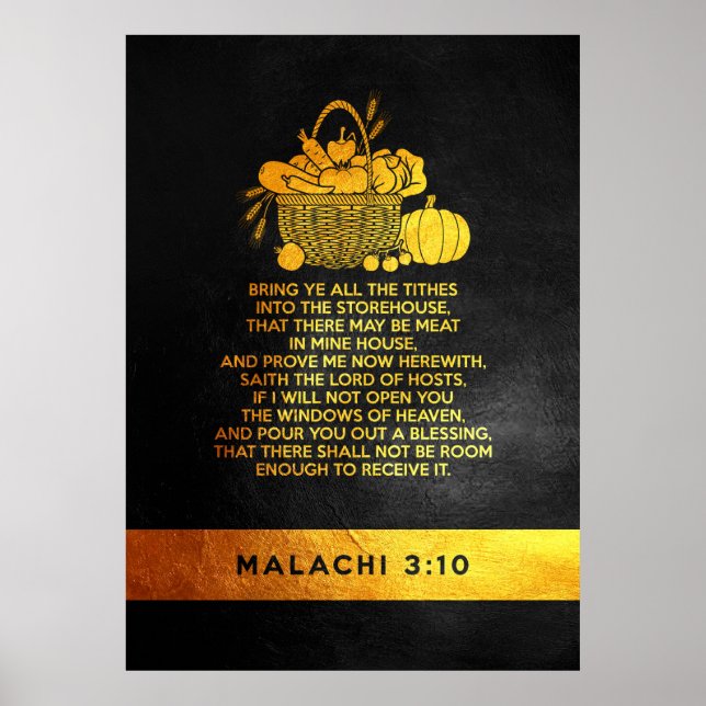 Malachi 3:10 Bible Verse Poster (Framsidan)