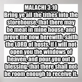 Malachi 3:10 KJV Bible Verse Poster