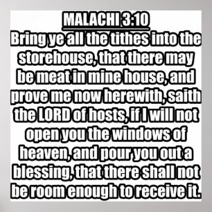 Malachi 3:10 KJV Bible Verse Poster