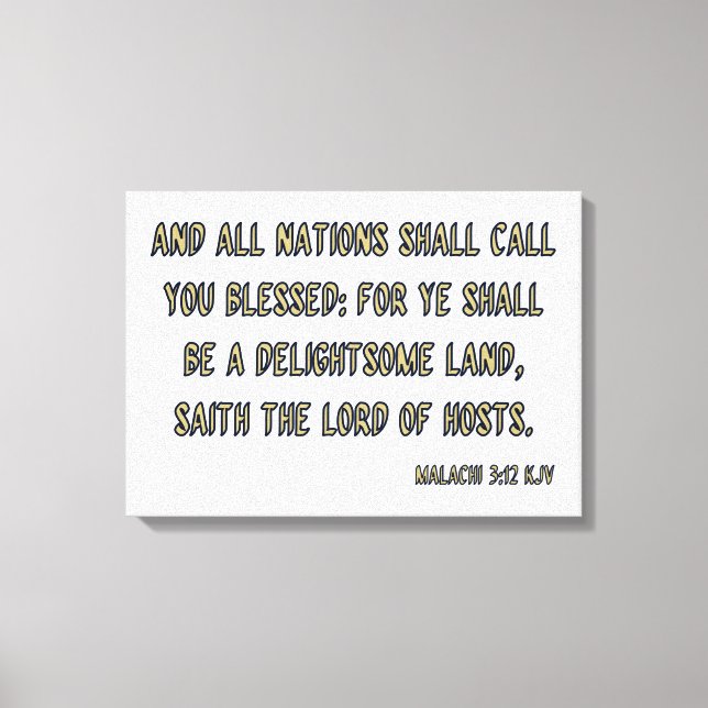 Malachi 3:12 Bible Verse KJV Wall Art Canvastryck (Framsida)