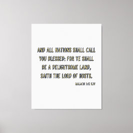 Malachi 3:12 Bible Verse KJV Wall Art Canvastryck