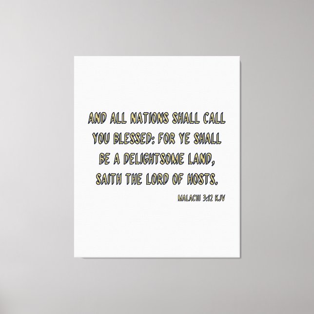Malachi 3:12 Bible Verse KJV Wall Art Canvastryck (Framsida)