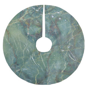 Malachite Grönt Marble Detailed Struktur Julgransmatta Borstad Polyester