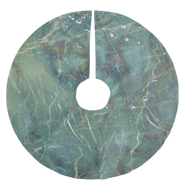 Malachite Grönt Marble Detailed Struktur Julgransmatta Borstad Polyester (Framsidan)