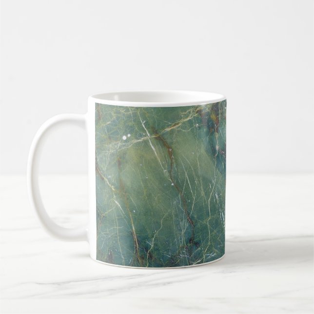 Malachite Grönt Marble Detailed Struktur Kaffemugg (Vänster)
