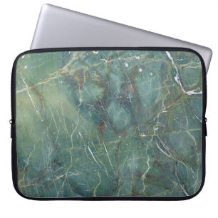 Malachite Grönt Marble Detailed Struktur Laptop Fodral
