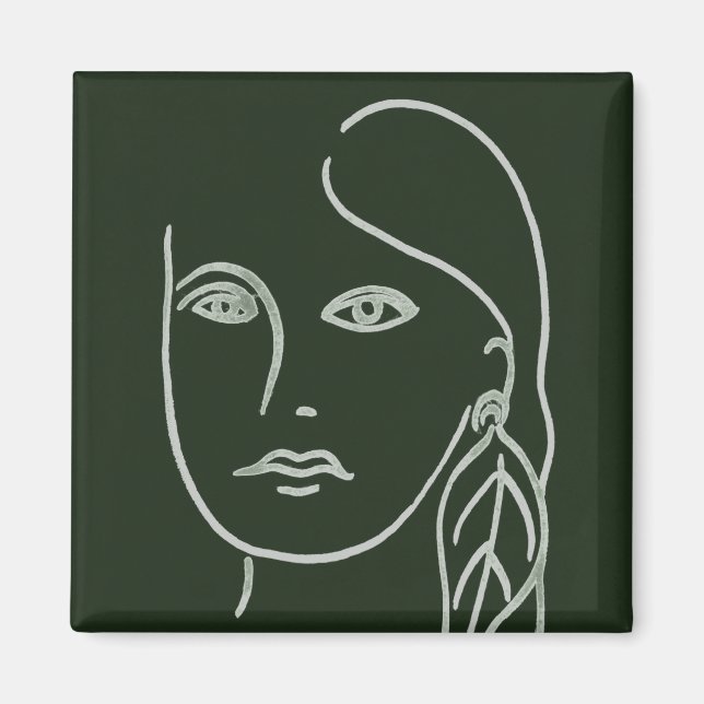 Malachite Porträtt Magnet (Framsidan)