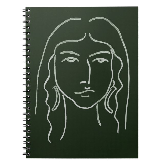 Malachite Porträtt med Long Hair Anteckningsbok (Framsidan)