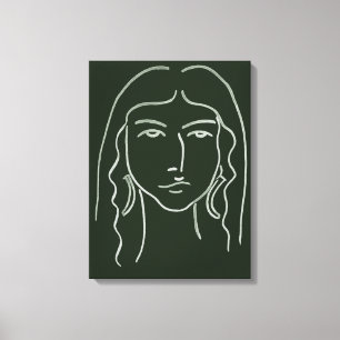 Malachite Porträtt med Long Hair Canvastryck