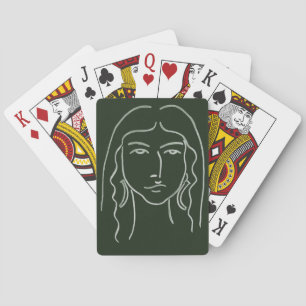 Malachite Porträtt med Long Hair Casinokort