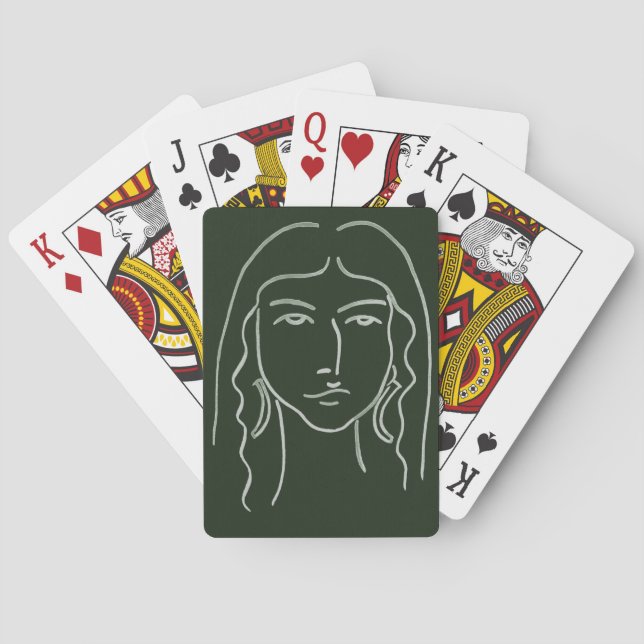 Malachite Porträtt med Long Hair Casinokort (Baksidan)