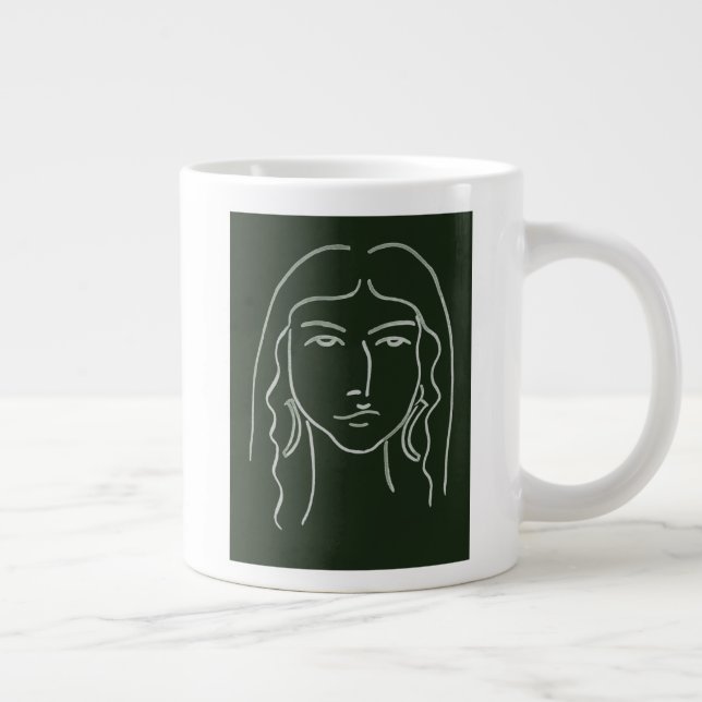 Malachite Porträtt med Long Hair Jumbo Mugg (Höger)