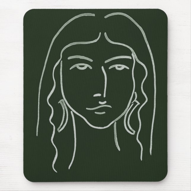 Malachite Porträtt med Long Hair Musmatta (Framsidan)