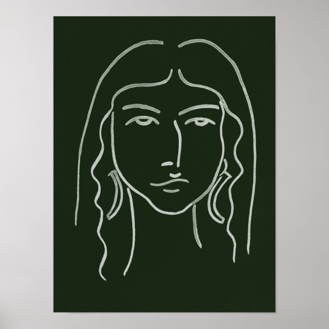 Malachite Porträtt med Long Hair Poster (Framsidan)