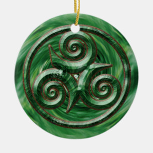 Malachite Triskel Julgransprydnad Keramik