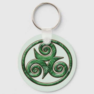 Malachite Triskel Nyckelring
