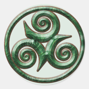 Malachite Triskel Runt Klistermärke
