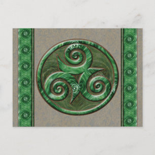 Malachite Triskel Vykort