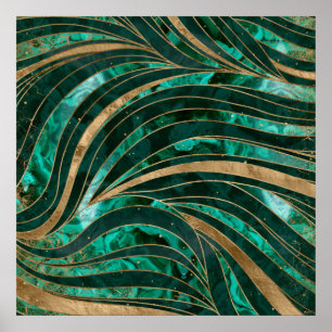 Malachite vågigt mönster poster