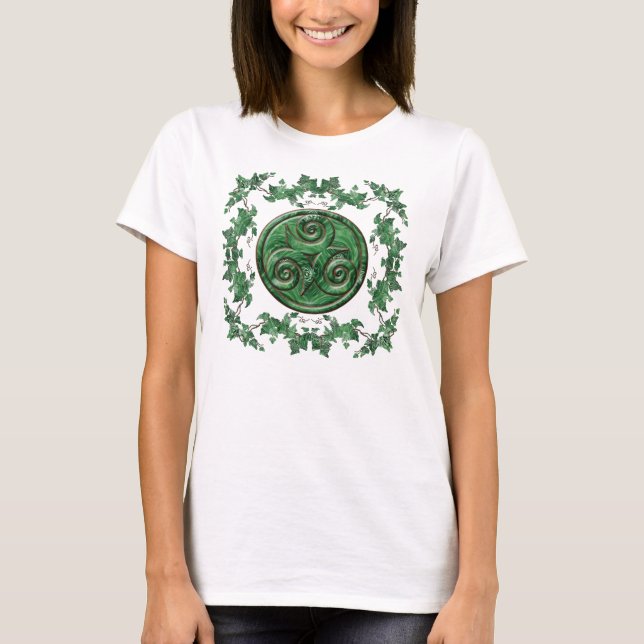 Malachitemurgröna Triskel Tee Shirt (Framsida)