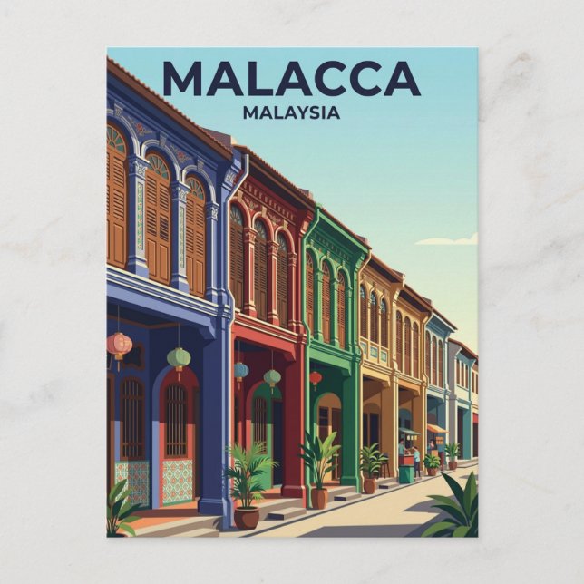 Malacka Heritage Shophouse Malaysia Vykort (Framsida)