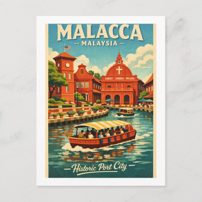 Malacka i Malaysia reser Vykort (Framsida)