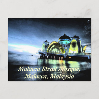 Malackasundets moské, Malacka, Malaysia Vykort