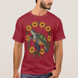 Malaclemys Terrapin And Black Eyed Susan Flowers T Shirt