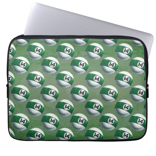 Målad 14 Boll Mönster Laptop Sleeve (Framsidan)