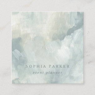 Målad abstrakt elegant Minimalistgrönt Fyrkantigt Visitkort