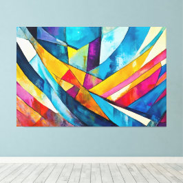 Målad abstrakt konst flerfärgad canvastryck