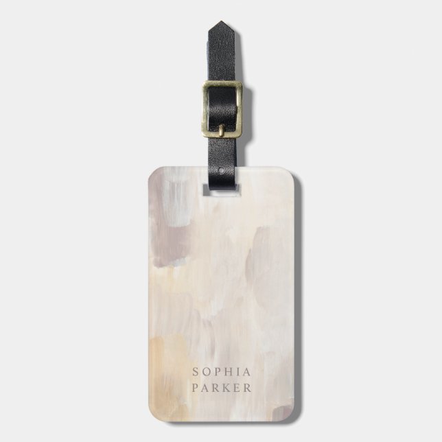 Målad Abstrakt | Minimalistisk Neutralt för Elegan Bagagebricka (Vertikal Framsida)