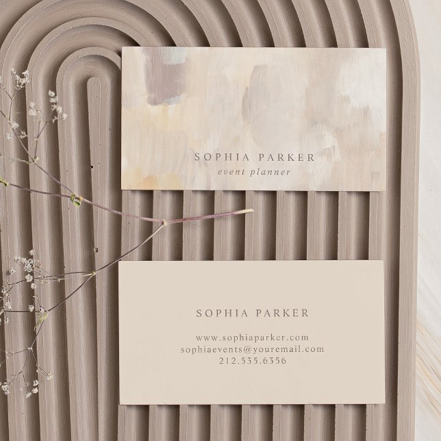 Målad Abstrakt | Minimalistisk Neutralt för Elegan Visitkort (Skapare uppladdad)