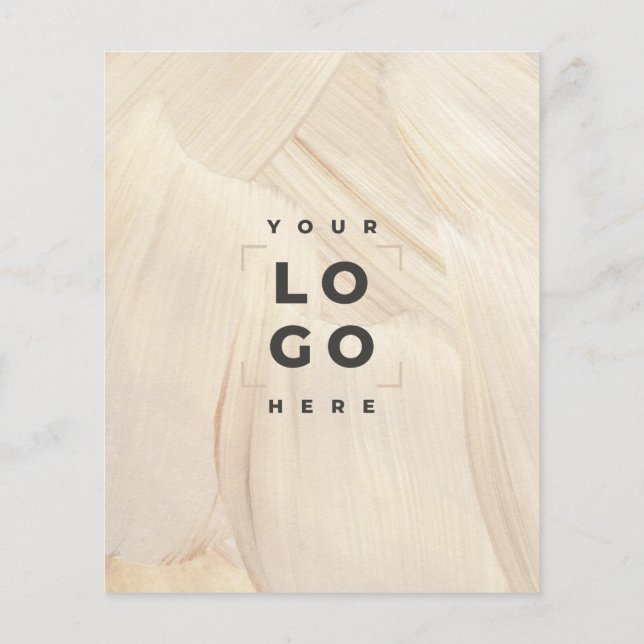 Målad Abstrakt Naturlig Elegant Neutral QR-kod Flygblad (Baksidan)