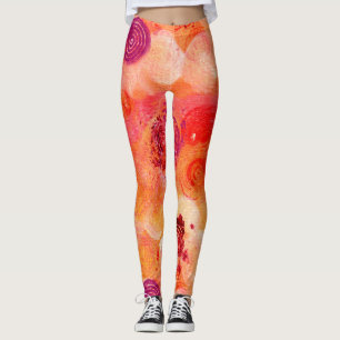 Målad abstrakt plaskar och virvlar runt målat leggings