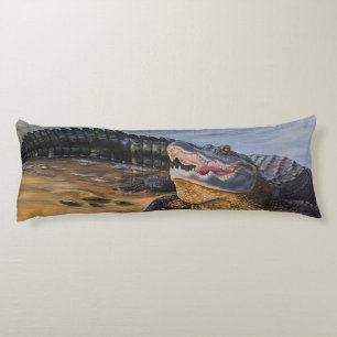 Målad amerikanalligator kroppskudde