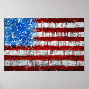 Målad amerikanska flaggan poster