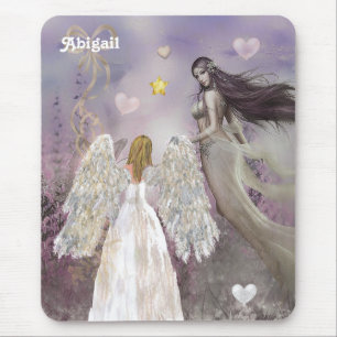 Målad Angel och Mauve Fairy Mouse Pad Musmatta
