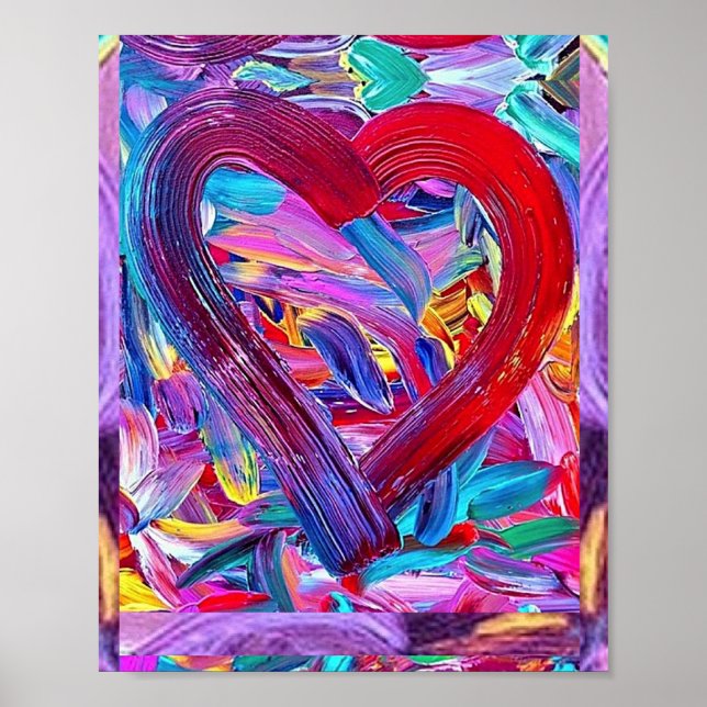 Målad Art Heart, Fin Art Poster (Framsidan)