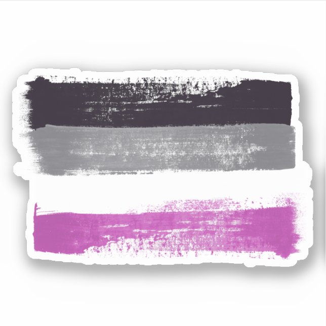 MÅLAD ASEXUELL PRIDEGLAGG KLISTERMÄRKEN (Framsida)
