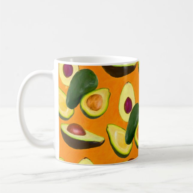 Målad Avokado-mönster Kaffemugg (Vänster)