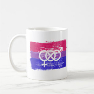 MÅLAD BISEXUELL SYMBOL PRIDEFLAGGA KAFFEMUGG