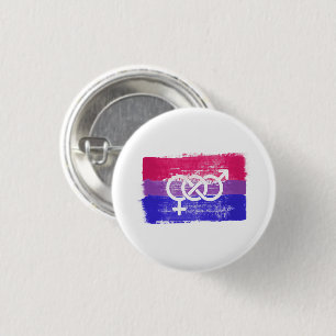 MÅLAD BISEXUELL SYMBOL PRIDEGFLAGGA KNAPP