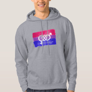MÅLAD BISEXUELL SYMBOL PRIDFLAGGA HOODIE