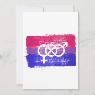 MÅLAD BISEXUELL SYMBOL PRIDFLAGGA JULKORT