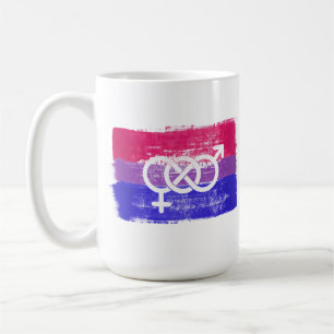 MÅLAD BISEXUELL SYMBOL PRIDFLAGGA KAFFEMUGG