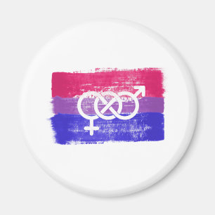 MÅLAD BISEXUELL SYMBOL PRIDFLAGGA MAGNET