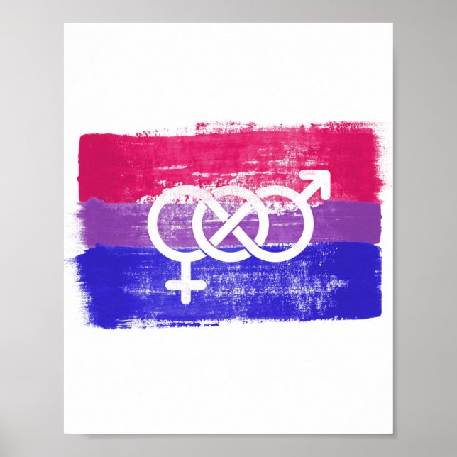 MÅLAD BISEXUELL SYMBOL PRIDFLAGGA POSTER (Framsidan)