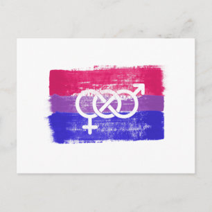 MÅLAD BISEXUELL SYMBOL PRIDFLAGGA VYKORT