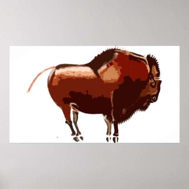 Målad Bison-Poster Poster (Framsidan)